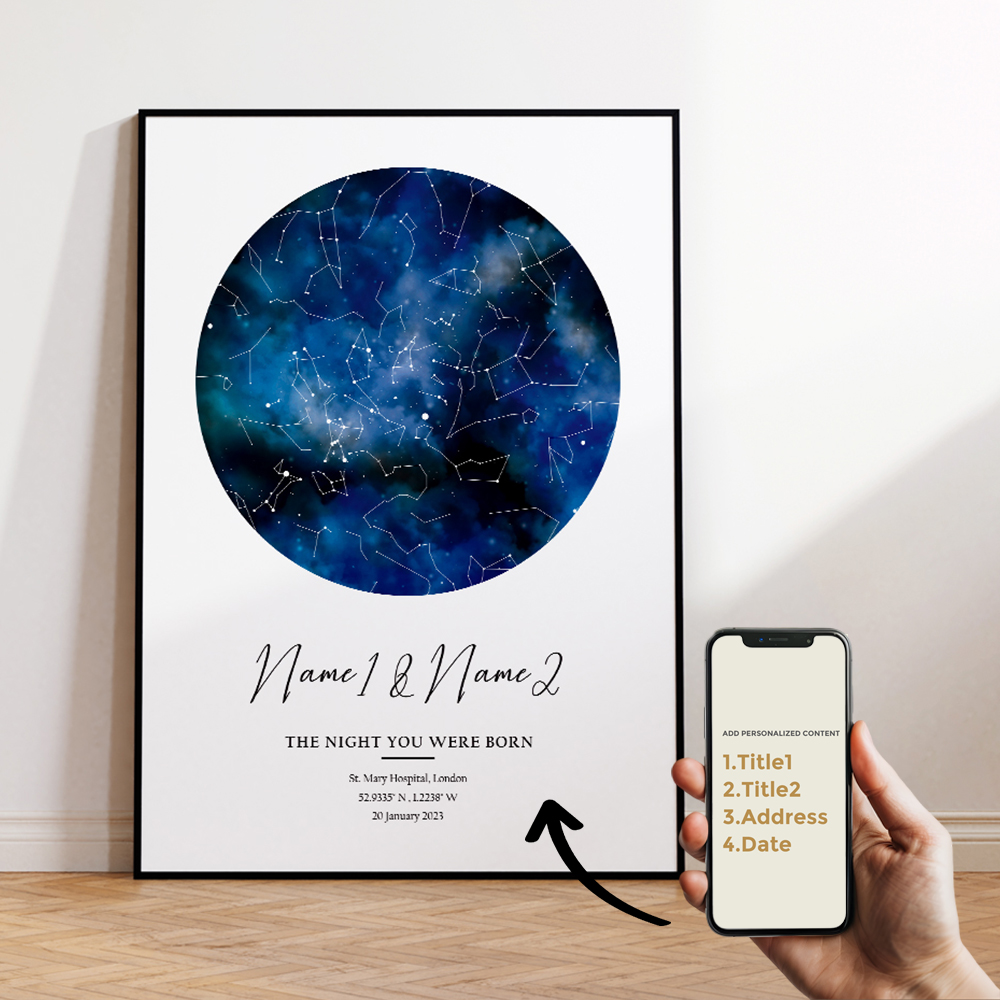 Lukisan Kanvas Poster Cetak Ga - Custom Night Sky ulasan dan harga